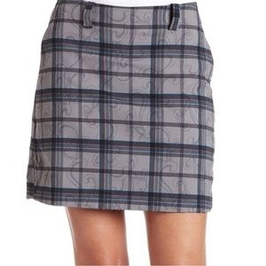 Nike Golf Scroll Plaid Skort Skirt Gray and Blue Dri Fit Size Medium Athletic